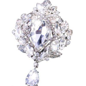 Big Crystal Rhinestone Brooch Pin for Women
